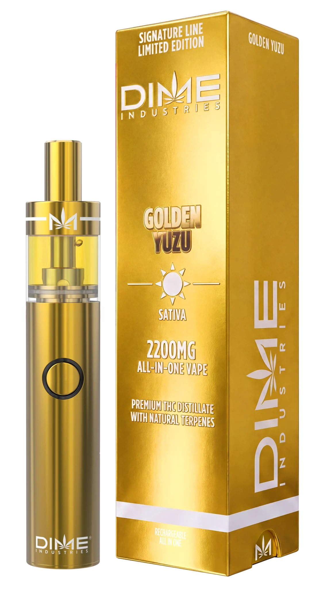 Golden Yuzu limited-edition vape and packaging